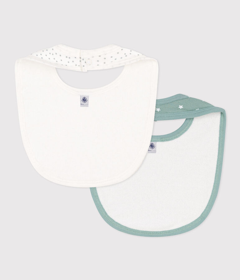 Lot de 2 bavoirs imprim&eacute;s b&eacute;b&eacute; en coton multicouleur