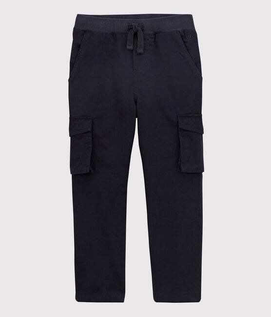 Regular jongensbroek van gabardine blauw SMOKING
