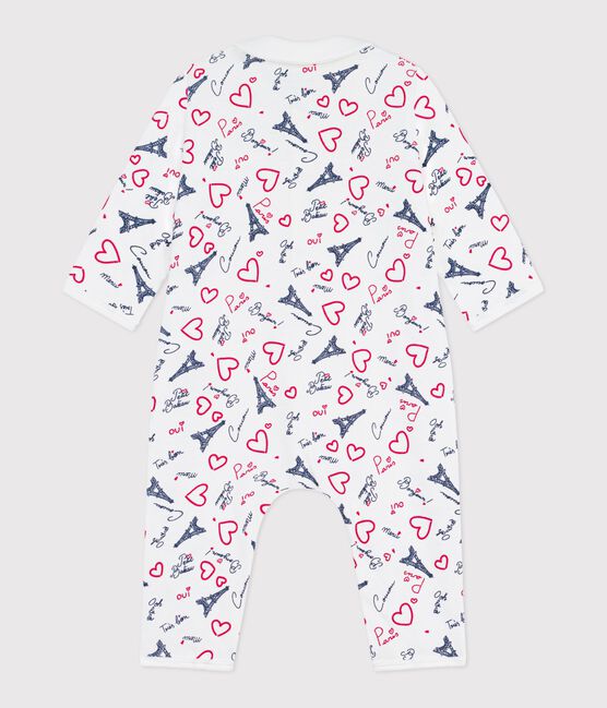 Pyjama bébé en coton sans pieds imprimé Paris blanc MARSHMALLOW/blanc MULTICO