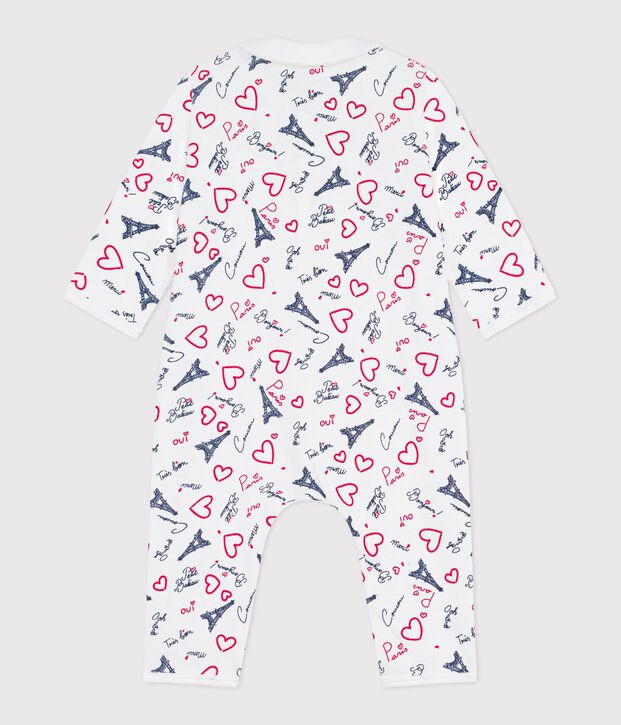 Pyjama b&eacute;b&eacute; en coton sans pieds imprim&eacute; Paris blanc/multicouleur
