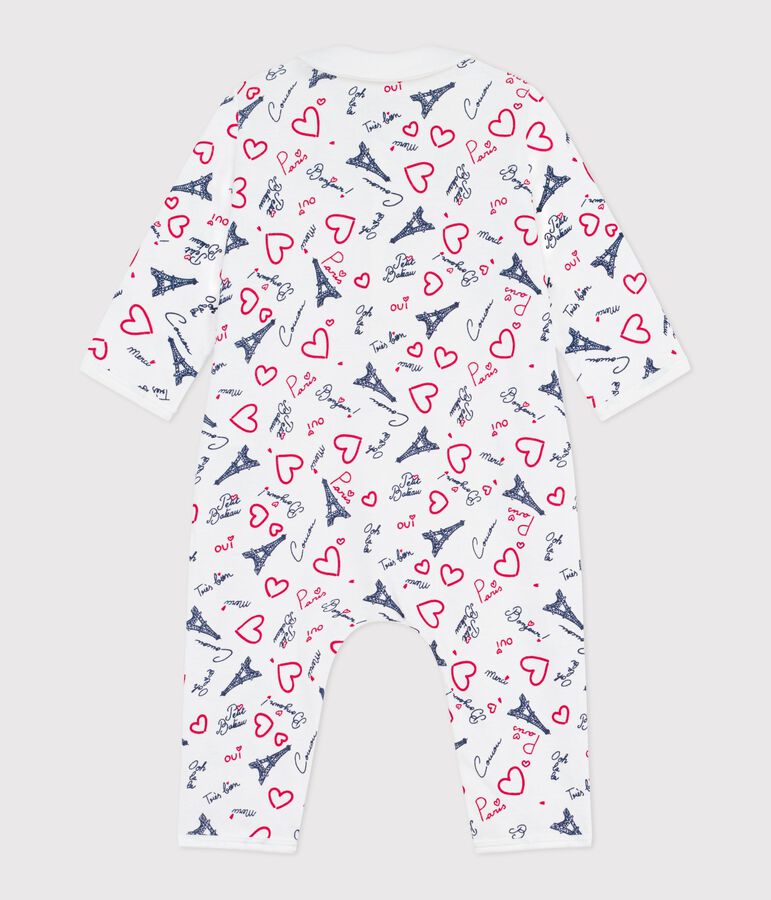 Pyjama b&eacute;b&eacute; en coton sans pieds imprim&eacute; Paris blanc/multicouleur
