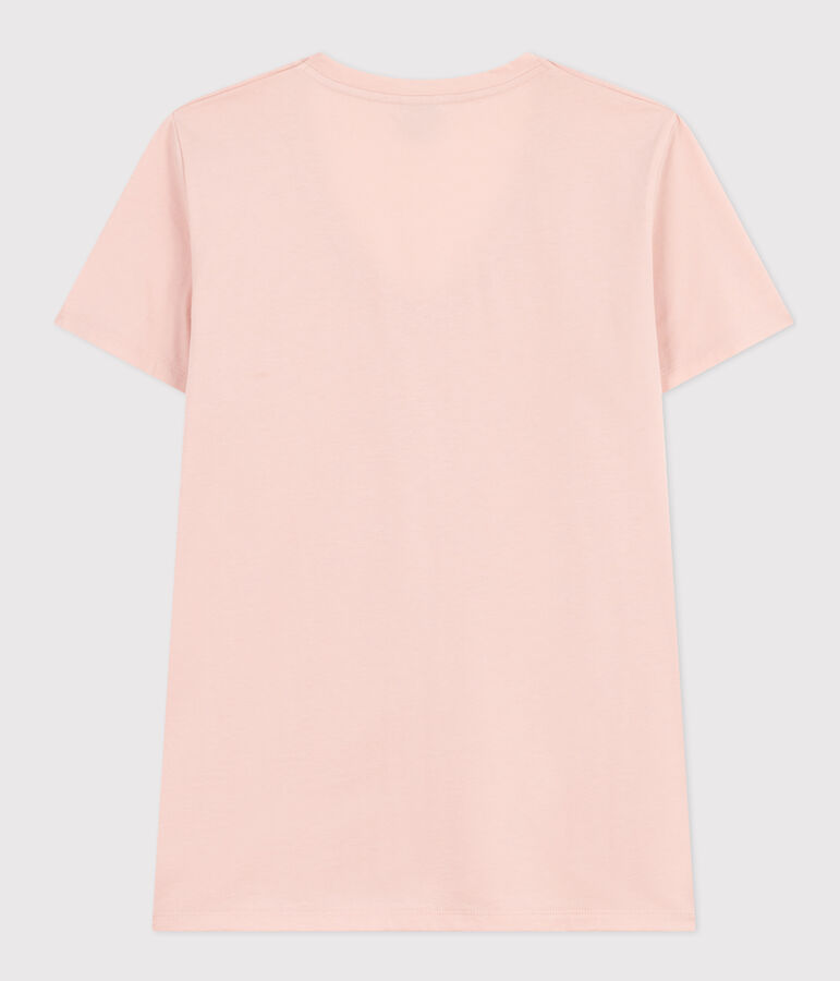 Le Droit, katoenen T-shirt voor dames met V-hals roze SALINE