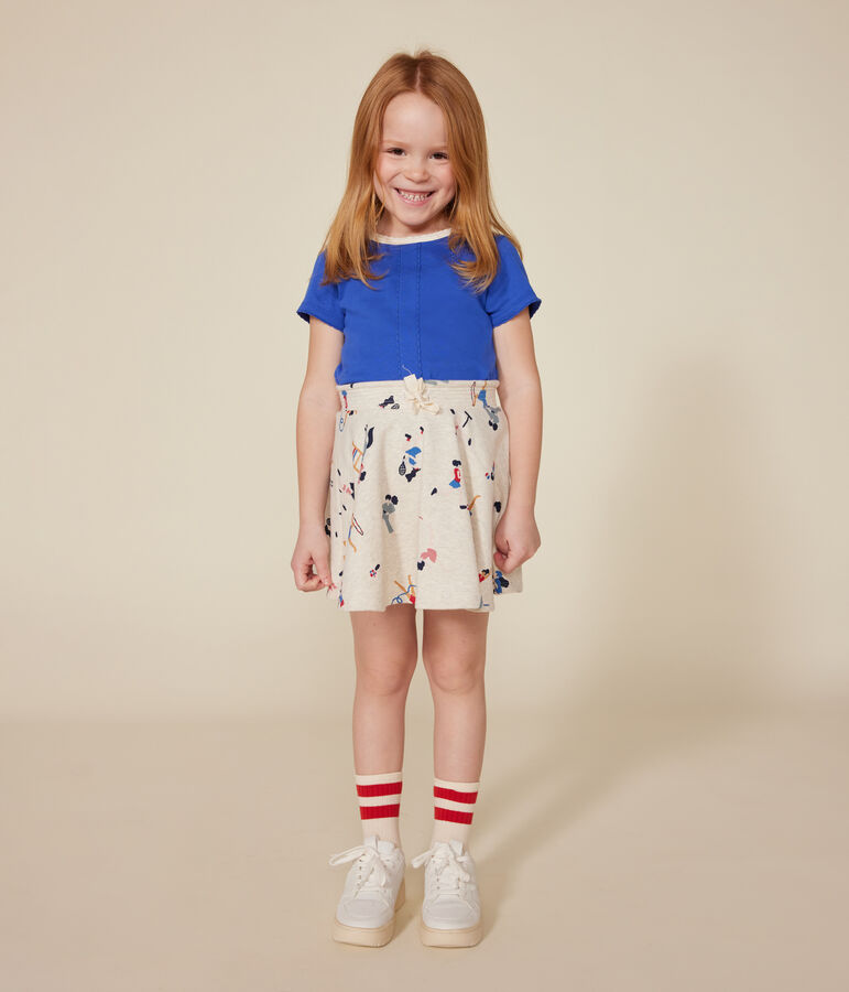 Tee-shirt manches courtes en coton enfant fille bleu CALVIN