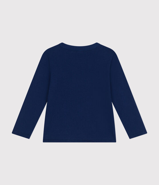 T-shirt met lange mouw van dunne jersey voor jongens blauw MEDIEVAL
