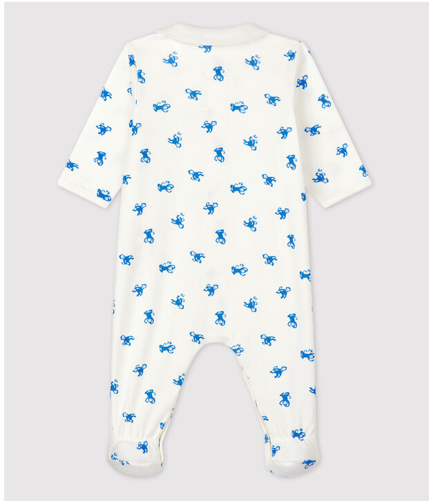 Dors-bien b&eacute;b&eacute; en coton biologique blanc/bleu