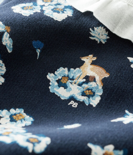 Robe manches longues bébé fille imprimée bleu SMOKING/blanc MULTICO CN