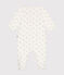 Fluwelen babypyjama wit MARSHMALLOW/ HERBIER