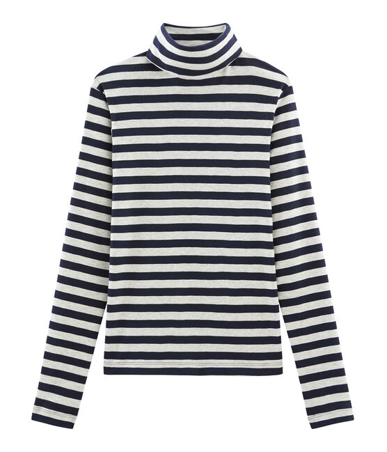 Sous pull femme bleu SMOKING/gris BELUGA
