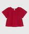 Blouse enfant en coton manches courtes à motif fleurie SPI