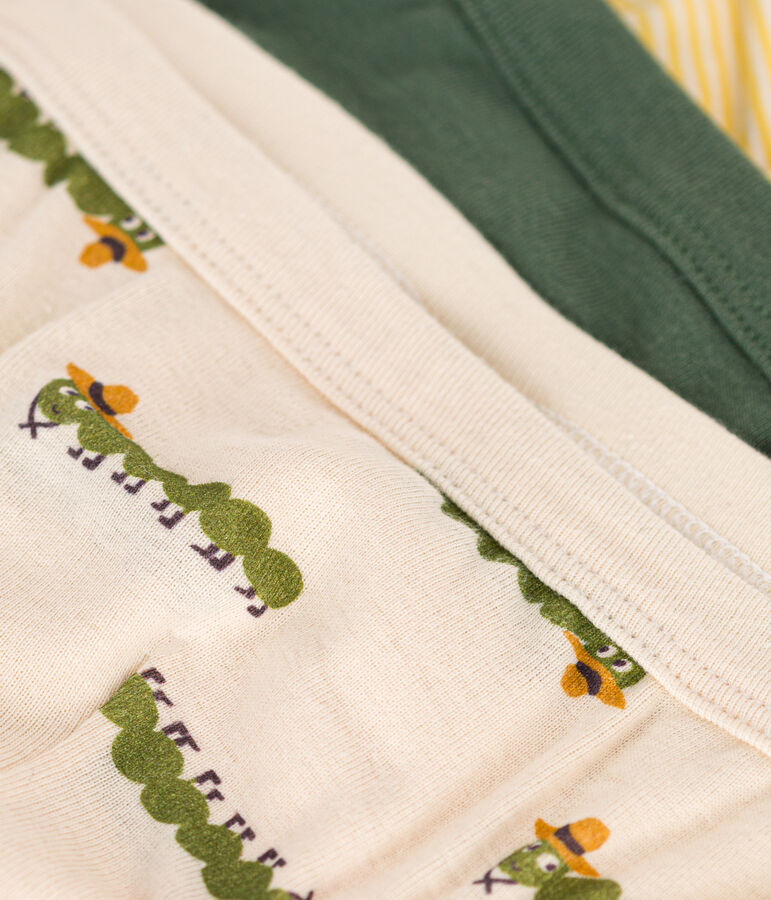 Setje met drie katoenen slips met duizendpoot voor kinderen multicouleur