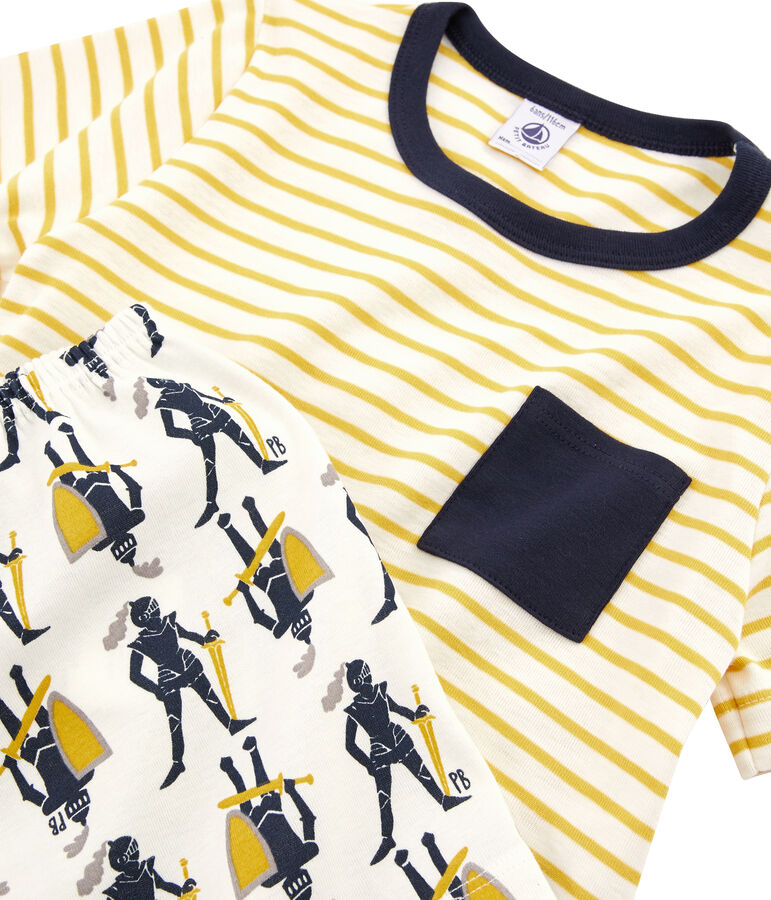 Pyjacourt petit gar&ccedil;on en c&ocirc;te blanc MARSHMALLOW/blanc MULTICO