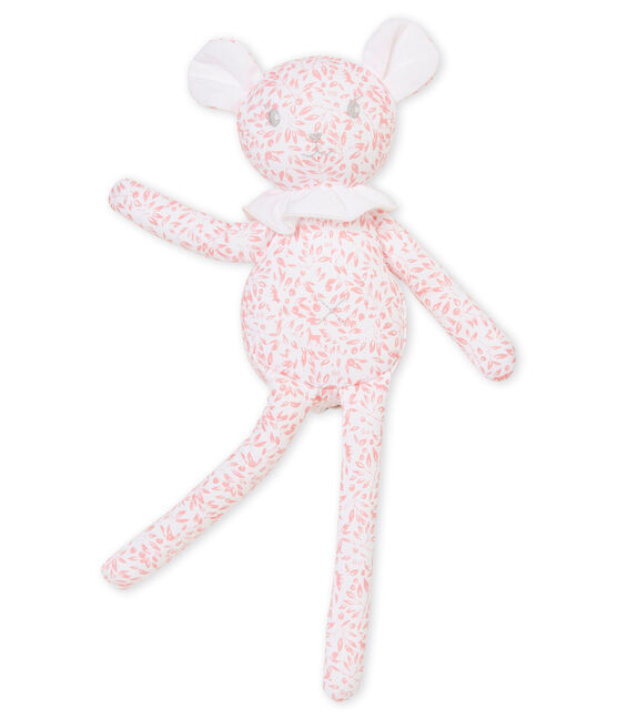 Doudou agneau jersey imprimé blanc MARSHMALLOW/rose JOLI