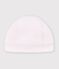 Bonnet b&eacute;b&eacute; en coton uni rose clair