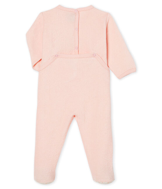 Slaappakje babymeisje van extra warme geruwde bouclébadstof roze MINOIS