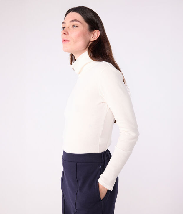Sous-pull femme l'iconique en laine et coton &eacute;cru