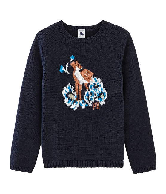 Trui voor meisjes blauw SMOKING/wit MULTICO
