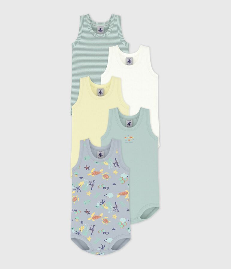 Set van katoenen rompertjes zonder mouwen met print multicouleur