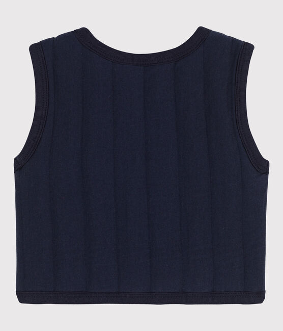 Veste bébé sans manche en tubique matelassé bleu SMOKING