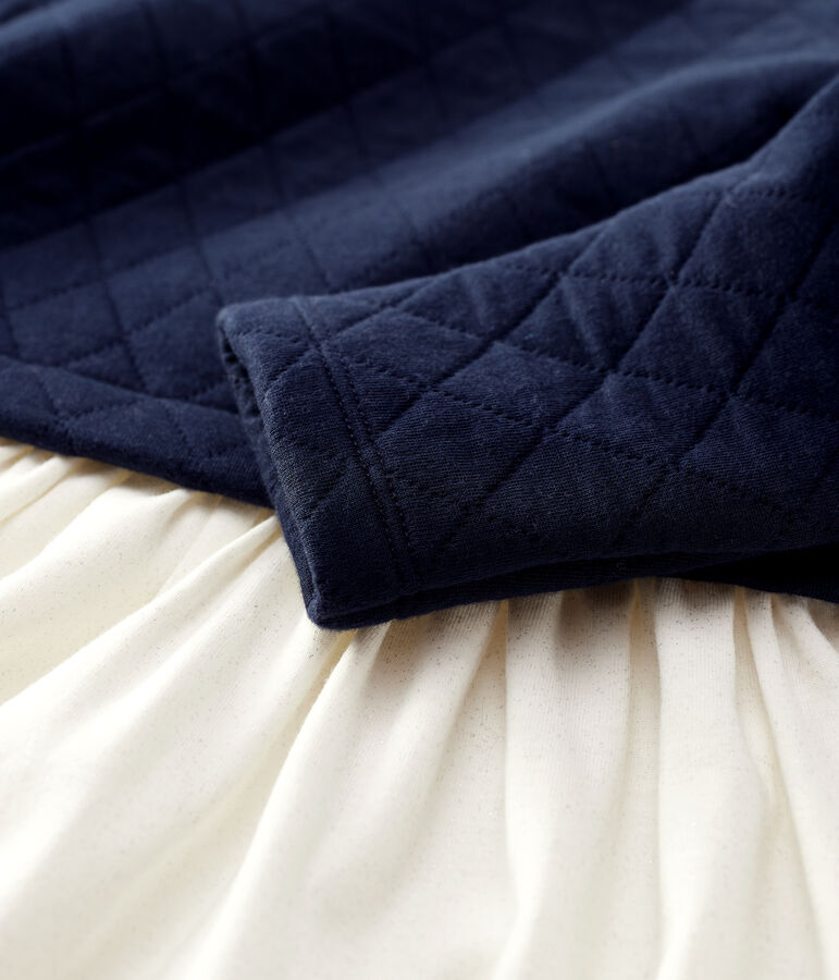 Meisjesjurk met lange mouwen van tubic blauw/multicouleur