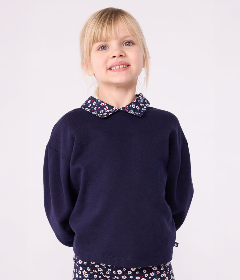 Effen katoenen sweatshirt voor kinderen blauw