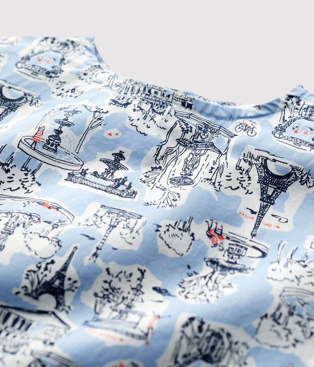 Blouse met print en korte mouwen voor meisjes wit/multicouleur