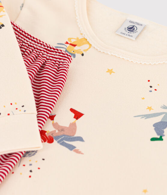Chemise de nuit phosphorescente petite fille en molleton et en coton blanc AVALANCHE/ MULTICO