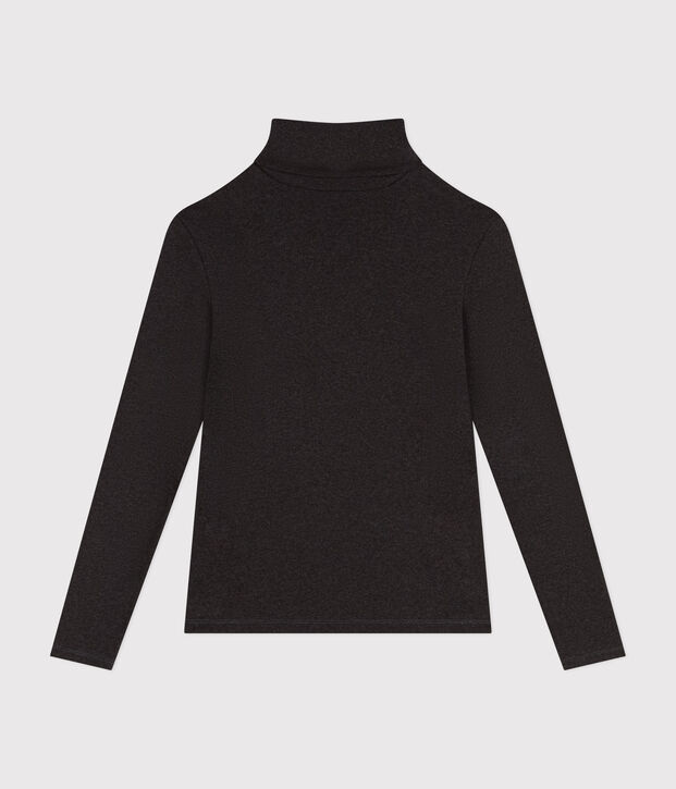 Tee-shirt l'Iconique Col roul&eacute; en coton femme gris