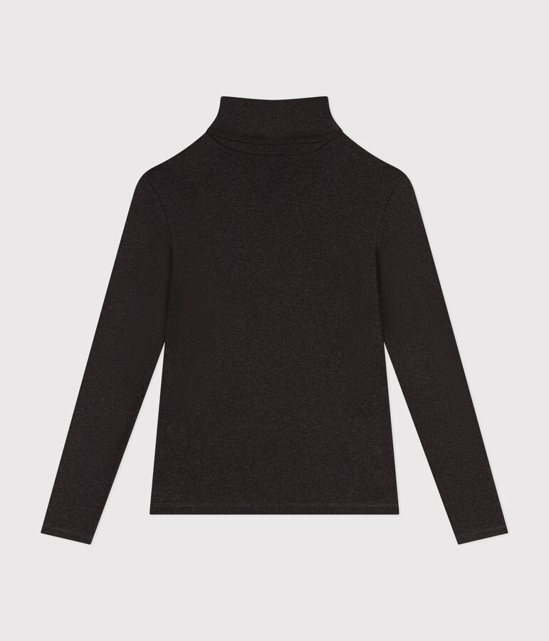 L'Iconique, katoenen T-shirt met rolkraagje voor dames grijs