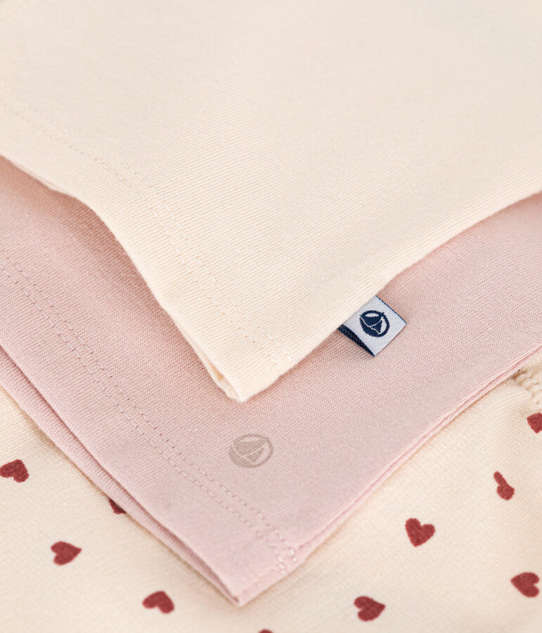 Ensemble 3 pi&egrave;ces en jersey l&eacute;ger b&eacute;b&eacute; &eacute;cru/multicouleur