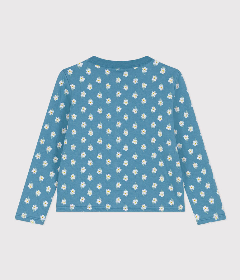 Vest in doorgestikte tubic met print voor meisjes blauw/multicouleur