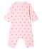 Slaappakje zonder voetjes van ribstof voor baby roze VIENNE/wit MULTICO
