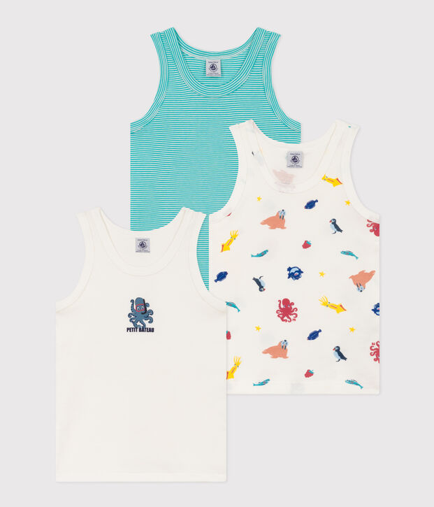 Lot de 3 d&eacute;bardeurs  en coton petit gar&ccedil;on multicouleur