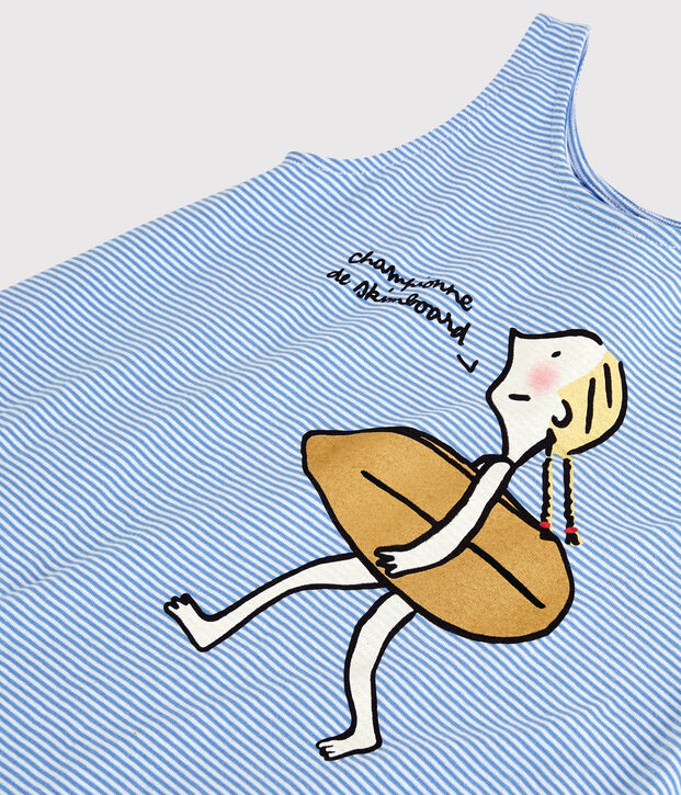 Soledad Bravi jurk van biologisch katoen voor meisjes blauw/wit