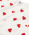 Pyjama petite fille - petit garçon en côte blanc MARSHMALLOW/rouge TERKUIT