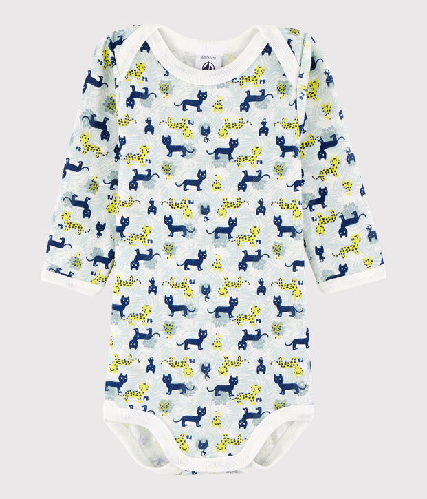 Body manches longues b&eacute;b&eacute; fille-gar&ccedil;on blanc/multicouleur
