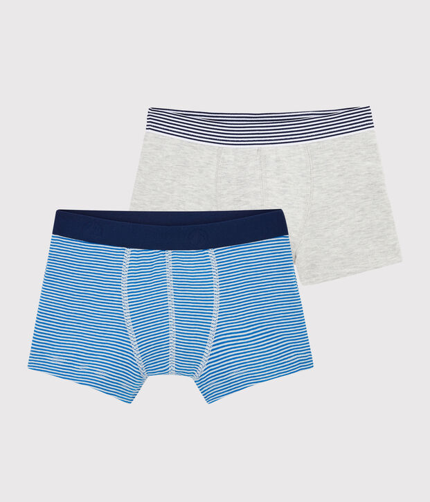 Set van 2 boxershorts voor jongens met milleraies strepen multicouleur