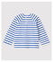 Marinière créative en jersey bébé garçon blanc MARSHMALLOW/bleu SURF