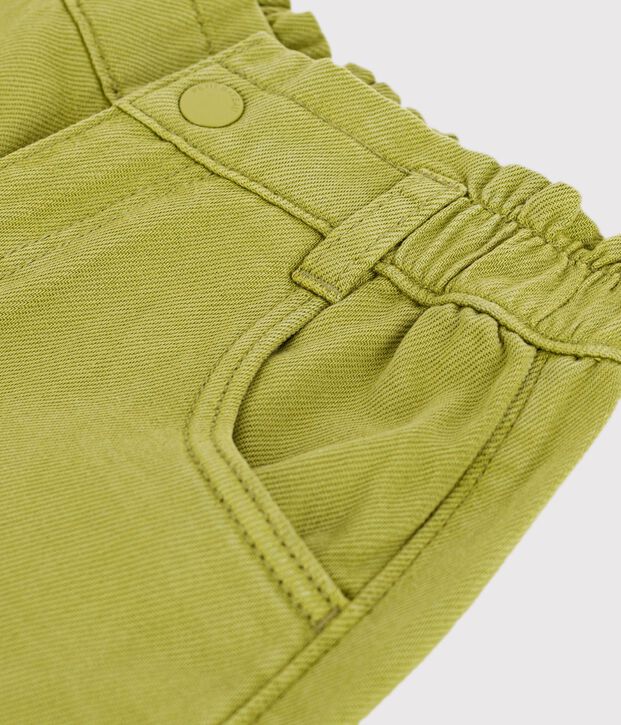 Pantalon enfant en coton vert