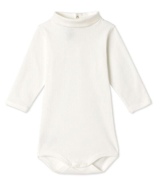Babybody met rolkraag wit Lait