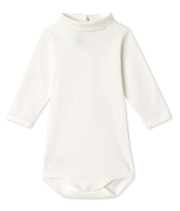 Body b&eacute;b&eacute; &agrave; col roul&eacute; blanc Lait