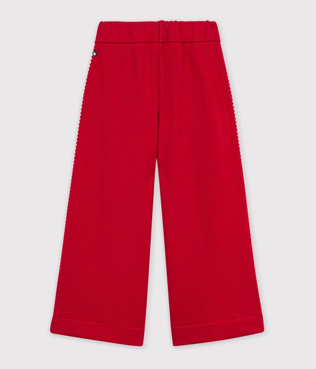 Pantalon de jogging wide leg enfant en coton rouge