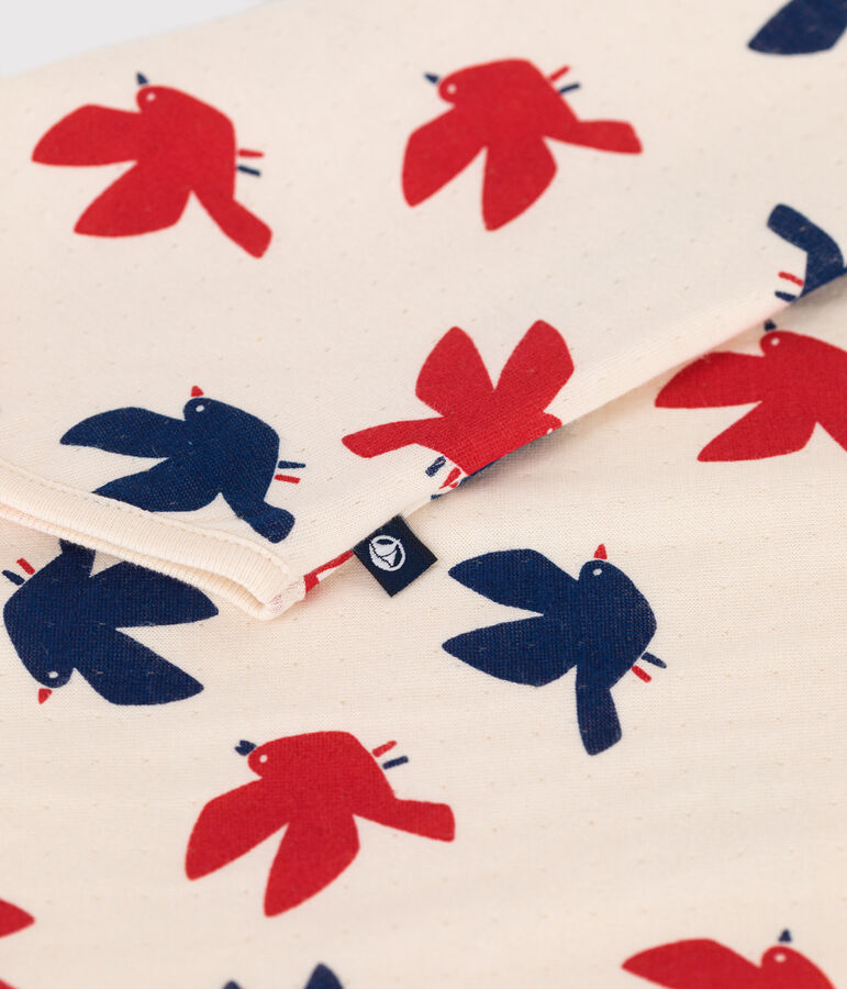 Teeshirt enfant en coton manches longues imprim&eacute; &eacute;cru/multicouleur