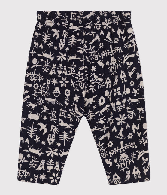 Broek in doorgestikt tubic met print voor baby's blauw SMOKING/ AVALANCHE
