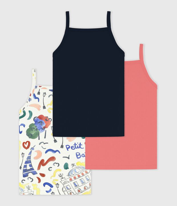 Set van katoenen hemdjes met bandjes en Op&eacute;ra-print voor kinderen multicouleur