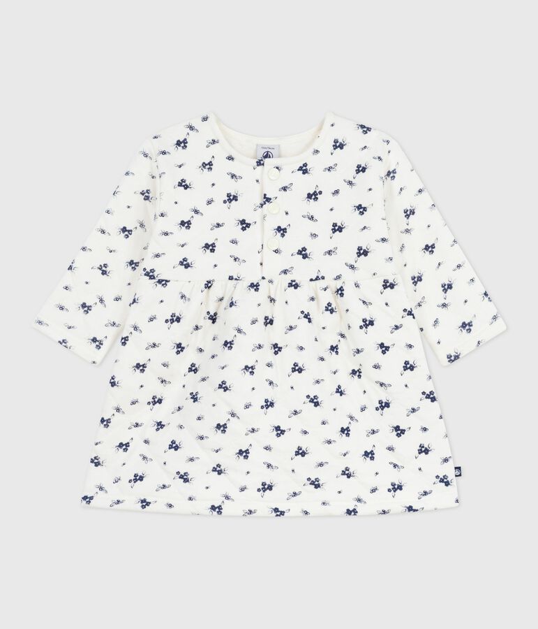 Katoenen babyjurkje met lange mouw en bloemenprint blauw MILK/ SOIR