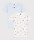 Set van 2 T-shirts met korte mouwen voor meisjes in katoen.