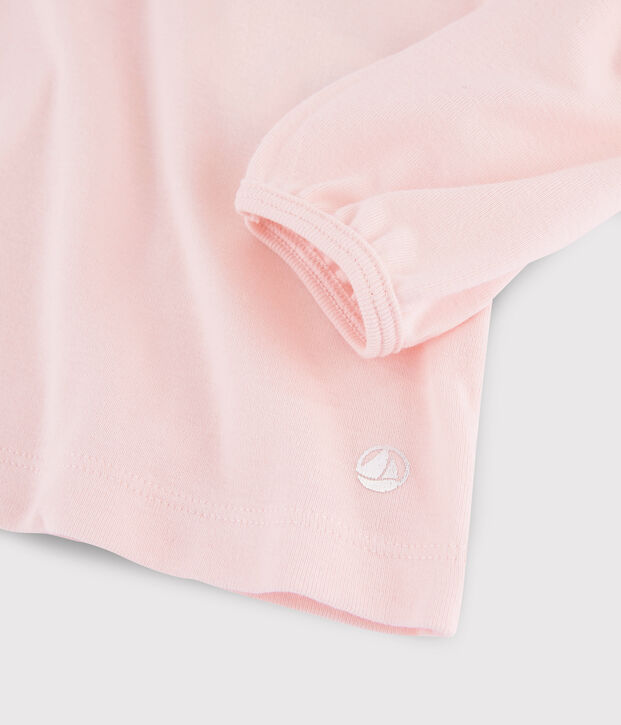 Tee-shirt &agrave; col enfant fille rose