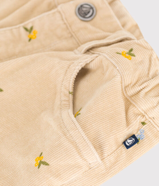 Pantalon enfant en velours à motifs beige CAJOU/ MULTICO