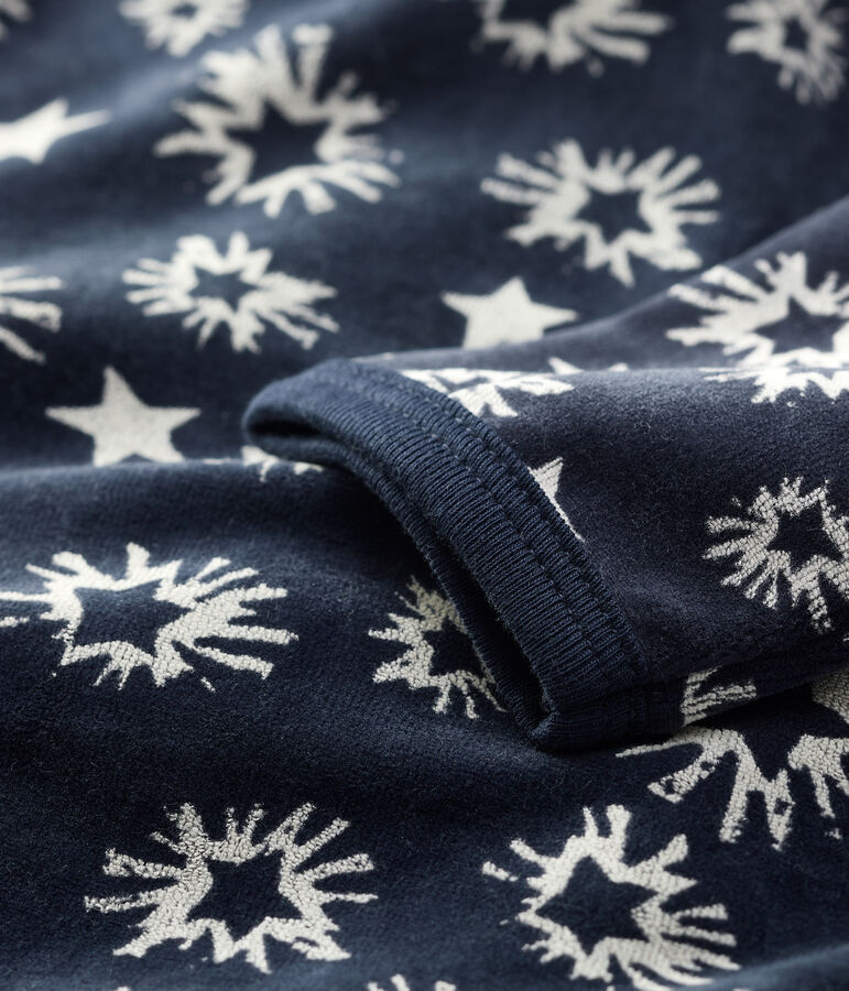Slaappakje met sterrenprint, van fluweel. blauw SMOKING/wit ECUME