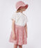 Jupe enfant en coton fleurie rose CHARME/blanc MARSHMALLOW